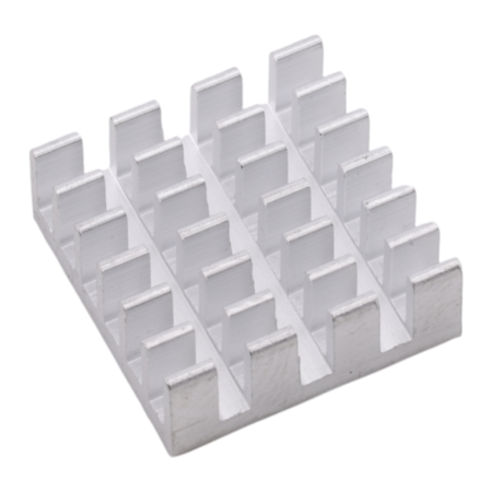 Dissipatore di calore in alluminio 14x14x6 mm nelle varianti nero, oro e argento