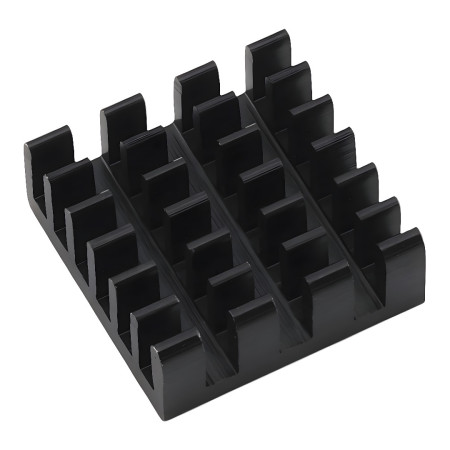 Alumiininen jäähdytyselementti 14x14x6 mm mustana, kultaisena ja hopeisena