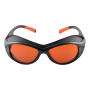 Laser safety glasses OD3 for 520nm green lasers, orange lens