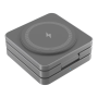 Station de recharge sans fil pliable 3 en 1, 15 W, gris foncé