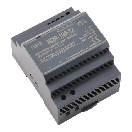 Napajalnik za DIN letev 12V 7,1A - 85W AMPUL HDR-100-12