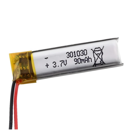 Baterie Li-Pol 301030 3,7V 90mAh 30x10x3mm cu fire