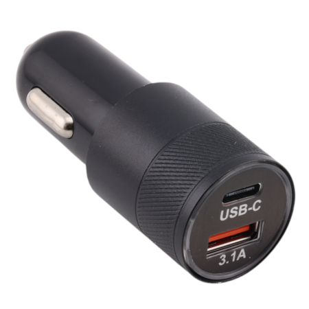 Auto punjač USB-C + USB-A 3,1 A (12 W) 12–24 V