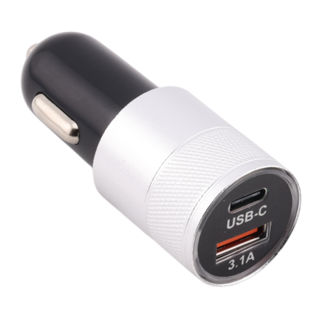 Kfz-Ladegerät USB-C + USB-A, 12 W, 12–24 V