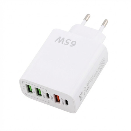 Síťová nabíječka USB-C/USB 65W 2× USB-C a 3× USB-A