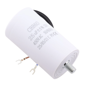 CBB60 driftskondensator 20µF 450VAC 50/60Hz 37x80mm