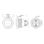 Stříbrná kovová LED kontrolka pro montážní otvor 22 mm