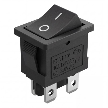 Interrupteur à bascule KCD1-201-4 Noir 250V/6A – 4 PIN