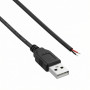 USB-A napájecí kabel 2pin 100 cm na volné vodiče 6A