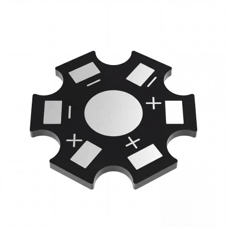 High-Performance Aluminum PCB for 1W/3W LEDs, 20mm - Black