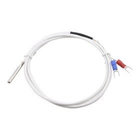 Teplotná sonda E 0-400°C so závitom M6 a kovovým opletením