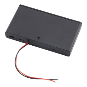 Caja de baterías para 4 pilas AA con tapa e interruptor, 6V CC