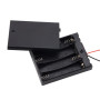Battery box for 4 AA batteries with cover and switch, 6V DC