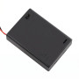 Battery box for 4 AA batteries with cover and switch, 6V DC