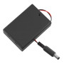 Batteriboks til 4 AA-batterier med dæksel og afbryder, 6V DC