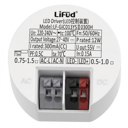 LED virtalähde LiFud 12 W, 180-265VAC/24-42VDC, 300 mA