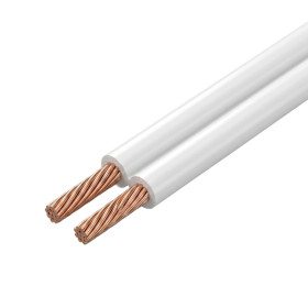 Twin-core cable 2x0.75mm - white flat flexible wire