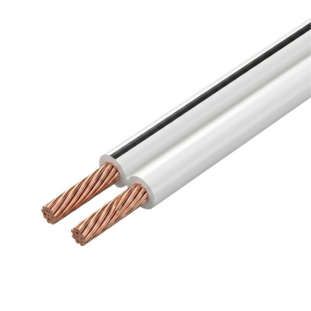 Cablu audio plat V03VH-H 2x1,00 mm² B/C de culoare albă