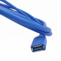USB 3.0 -jatkokaapeli, 1,5 metriä sininen tietokoneeseen