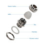 Metallinen kaapelitiiviste IP68, PG-kierre, -40°C–+180°C