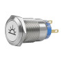 Kovový spínač s červeným LED podsvícením 22mm 12V IP65