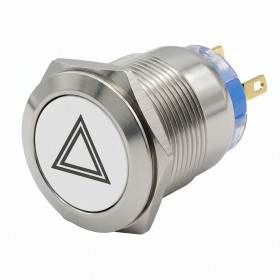 Metallinen kytkin punaisella taustavalolla 12V 22mm