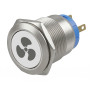 Silver metal switch red backlight fan symbol 22mm 12V