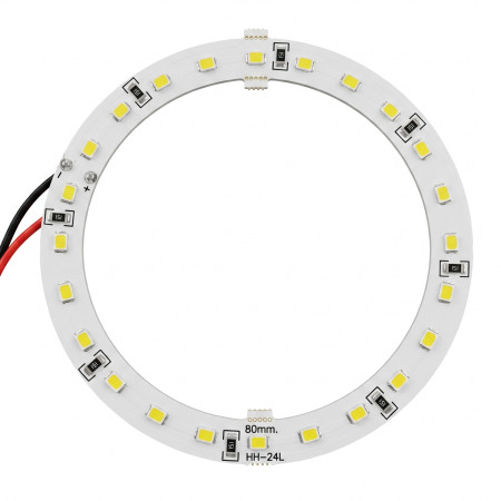 LED-ring diameter 80 mm til bilens forlygter i rod og hvid