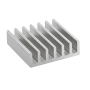 Silver aluminiumkylfläns 20x20x6mm med värmeledande tejp