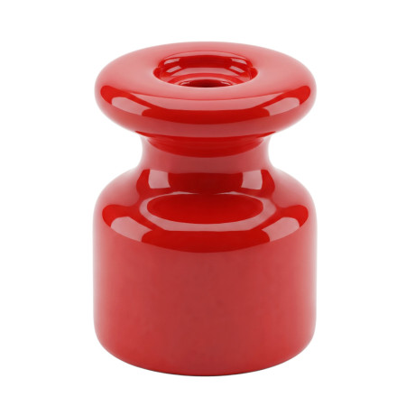 Ceramiczny uchwyt przewodu spiralnego, czerwony – styl retro