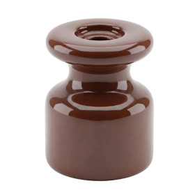 Keramisk spiral trådholder i lysebrun | Kabelgreb retrodesign