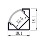Profilé aluminium anodisé ALMP13 pour bande LED 12 mm