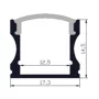 Aluminijski profil za LED traku ALMP19, širina do 12 mm