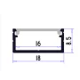 Aluminijski profil za LED traku ALMP41 - maksimalna širina 16 mm