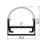 Profilé aluminium ALMP52 montage mural pour bande LED 16 mm