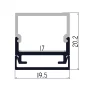 Profilé aluminium ALMP52 montage mural pour bande LED 16 mm