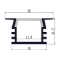 Profilé en aluminium ALMP23 pour bandes LED jusqu’à 10 mm