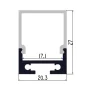Profilé en aluminium ALMP82 compatible bandes LED 16 mm