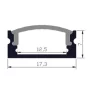 Profilé aluminium anodisé ALMP08 pour bande LED jusqu'à 12 mm