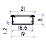 Profilé en aluminium pour bande LED ALMP61 – 16 mm max