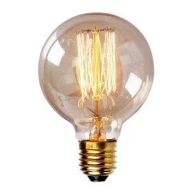 Dizajnová retro žiarovka Edison O11 40W priemer 125mm, pätica