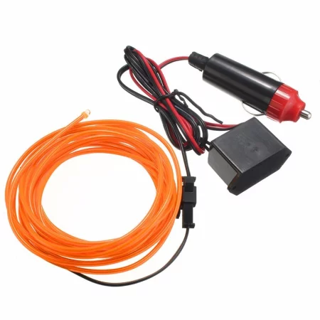 Tubo neon arancione 3 metri con presa per auto IP22