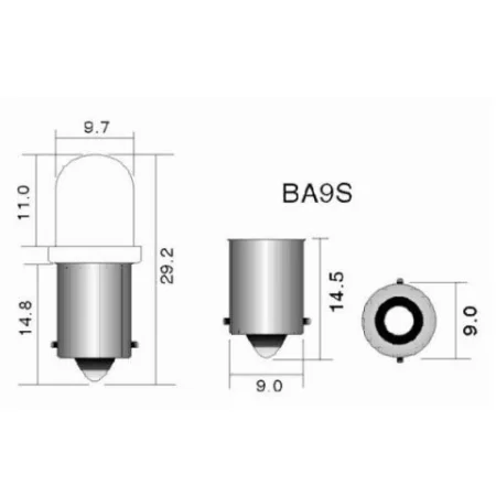 BA9S 5x 5050 SMD LED 24V Red Bulb