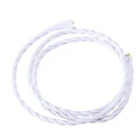 Cablu retro în spirală, sârmă cu înveliș textil 3x0,75mm, alb