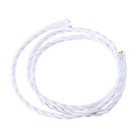 Espiral de cable retro blanco 3x0,75mm con cubierta textil