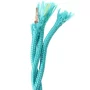 Retro cable spiral, wire with textile cover 3x0.75mm, cyan