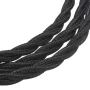 Retro kábel spirál, vezető textil borítással 3x0,75mm², fekete
