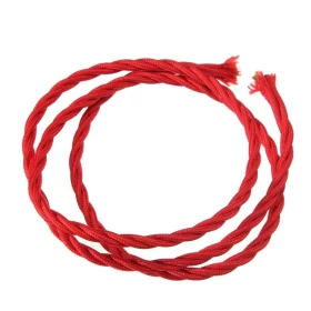 Retro kábel spirál, vezeték textil borítással 3x0.75mm, piros