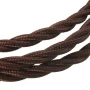 Retro kábel spirál, vezeték textil borítással 3x0.75mm, barna