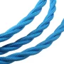 Espiral de cable retro azul 3x0,75mm cubierta textil